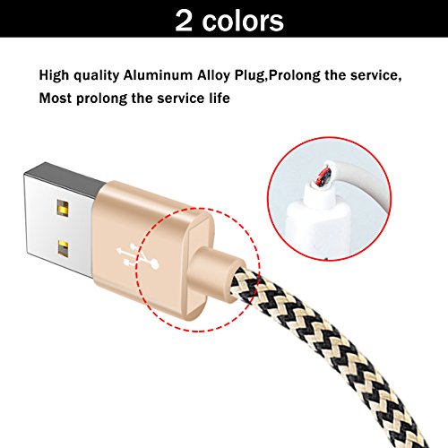 image for BESKIN Lightning Cable, 2-PACK 5FT/1.5M Nylon Braided 8 pin Charging C