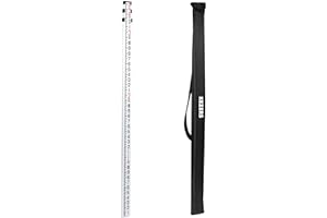 KEZERS 9 FT Dual Sided Aluminum Grade Rod - 8ths, 3 Section Telescopic Rod with Carrying Case
