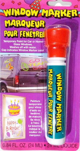 Window Marker - Red (Temporary Paint for Car or Home Windows - Washes Off with Water) - Thumbnail 2