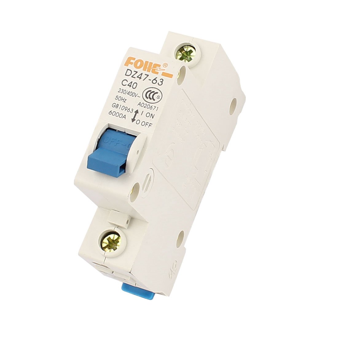 Sourcingmap AC 230/400V 40A 1 Pole Overload Protection MCB Circuit Breaker DZ47-63-C40