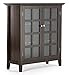 SIMPLIHOME Bedford SOLID WOOD Universal TV Media Stand, 53.9 inch Wide, Living Room Entertainment Center, Storage Cabinet with Glass Doors, for Flat Screen TVs up to 60 inches in Dark Tobacco Brown