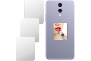 3 Pack Phone Mirror Stick On Phone Mirror Sticker Self Adhesive Slim Makeup Mirrors for Phones Case Back Acrylic Rectangle Mirrors Decal Charm for Smartphone(Peel Off Protective Film Before Use)