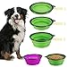 COMSUN Collapsible Dog Bowl, 2-Pack Foldable Expandable Cup Dish for Pet Cat Food Water Feeding Portable Travel Bowl Green and Purple