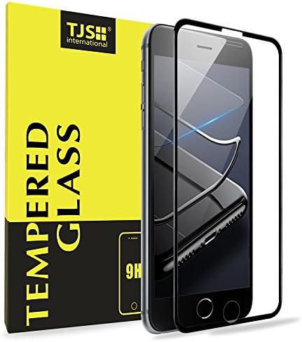 Apple iPhone 8/iPhone 7/iPhone 6 3D Full Coverage Tempered Glass, [PET Frame][Edge to Edge Crash Protection] Curved [Scratch Proof][Bubble Free] Tempered Glass Screen Protector Film - Black