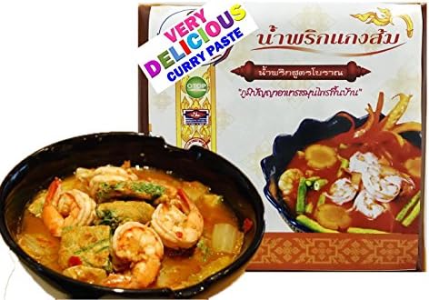 Set of 100g. x 2 Packets Thai Tasty Curry Paste Original Traditional Thai Paste Which is Delicious, Hot and Spicy (Sour-Peppery Soup Curry Paste)