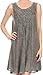 Sakkas 16608 - Vilaya Short Sleeveless Embroidered Sequin Tank Top Caftan Dress / Cover Up - Dark Grey - OS