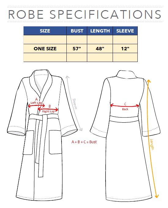 MONARCH Square Waffle Spa Kimono Robe Soft Light Hotel Bathrobe