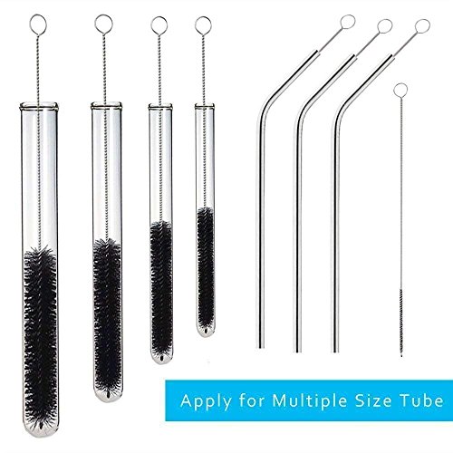 FOCCTS 9.8 Inch Nylon Tube Brush Set, Long Pipe Cleaning Brushes Set for Straw/Bottle/Test Tube/Glasses/Keyboards, Set of 15 - Thumbnail 3