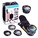Apexel 5 in 1 HD Camera Lens Kit 198°Fisheye Lens/0.63x Wide Angle/15x Macro Lens/2X Telephoto Lens/CPL Lens for iPhone 6/6s Plus SE Samsung Galaxy S7/S7 Edge S6/S6 Edge and Most Smartphone