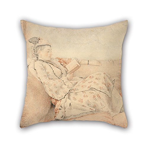 18 X 18 Inches / 45 By 45 Cm Oil Painting Jean-Ã‰tienne Liotard - Lady In Turkish Dress, Reading Throw Pillow Covers ,each Side Ornament And Gift To Bedding,bedroom,kids Room,father,office,family
