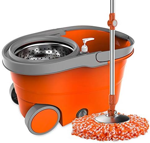 Zhanghaidong Rotary Mop Bucket Double Drive Mop Home Hand-Free Mop Bucket Automatic Hand Pressure Good God Drag Stainless Steel Self-Wringing Microfibre Spin Mop