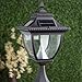 Gama Sonic GS-104P Pagoda Pier Light Outdoor Solar Lamp, Flat Mount, Bright White LED, Black