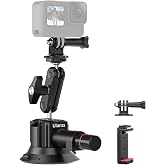 Ulanzi SC-01 Heavy-Duty Suction Cup Mount for Camera/Phone/Accessory (3"), Pump-actived Vacuum Suction Cup Mount, Magic Arm Phone Holder Action Cam Adapter Car Boats Windshield Window Mount