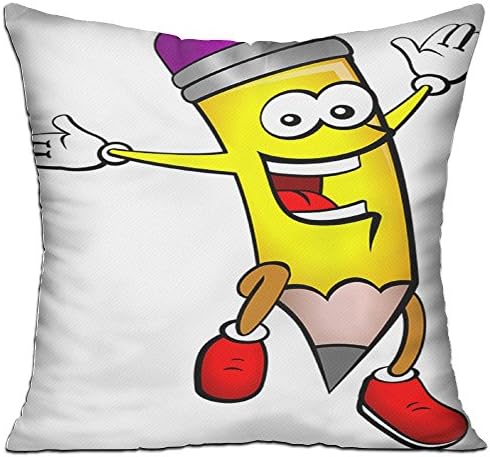 Happy 2B Pencil Cozy Sofa Pillow 18in X 18in (Including Pillow Inside)