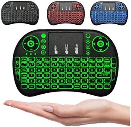 2.4GHz Wireless Mini Keyboard with Backlit Remote Control Touchpad Android TV Box Tablet HTPC Laptop (3 colors backlight)