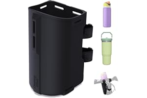 Desing Wish 12-40oz Silicone Bike Water Bottle Holder with Removable Non-Slip Straps, Multi-Holes Installing Bike Cup Holder Water Bottle Holder for Mountain Bike, eBike, Scooter - Black