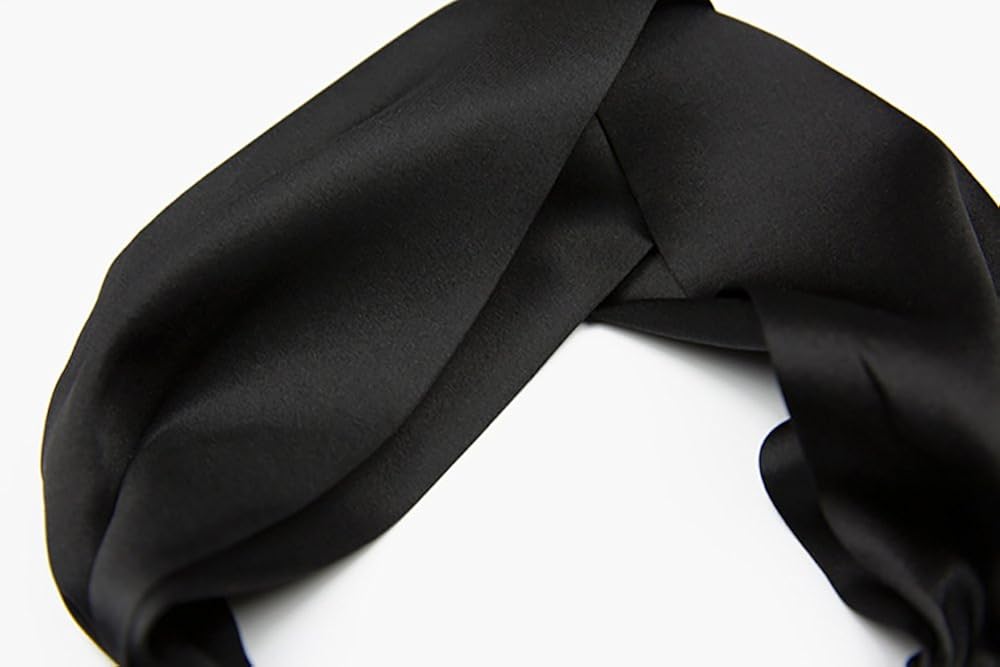 LSHARON 100% Mulberry Silk Women Elastic Hair Headband Hair Accessories Turban Headbands Twisted (Black) - Image 4