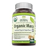 Herbal Secrets USDA Certified Organic Maca 750 Mg 120 Organic Tablets (Non-GMO)- Promotes Fertility & Reproductive Health*, Supports Mood & Hormone Balance* Supports Cardiovascular & Immune Health*