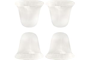 Eumyviv 4 Pack Bell Shaped Alabaster Glass Lamp Shade Replacement with 1-5/8-inch Fitter Opening for Ceiling Fan Light Kit Wall Sconce Pendant Light Fixture A00029