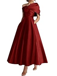 Long Satin Mother of The Bride Dress with Bow Long
