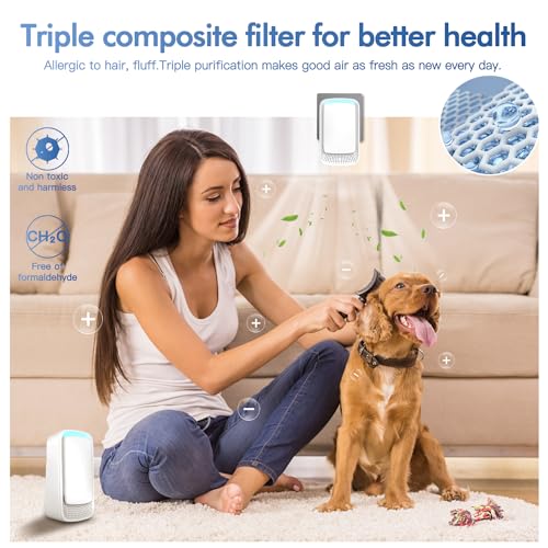 Plug In Air Ionizers - Negative Ion Technology Air Purifier - Quiet Operation Air Freshener for Home, Bedroom, Office, Garage Room - Portable Air Purifiers Odor,Pets Smell - Air Cleaner White (1 Pack）