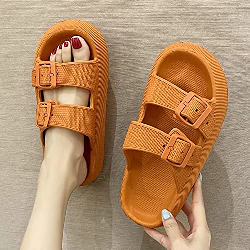 Pillow Slides Cloud Slippers for Women Men Super Soft Massage Non Slip Shower Bathroom House Shoes Adjustable Buckle Pool Beach Sandals