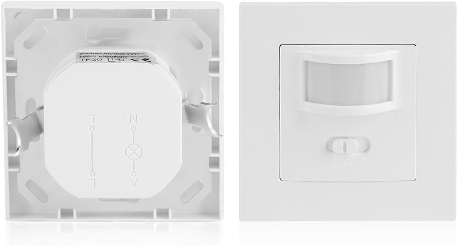 Motion Sensor Light Switch, PIR Wall Switch, 110-240V Universal, 8x8cm, PVC Material, Occupancy Sensor with Timer - Image 4