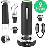 Vremi 9 Piece Wine Gift Set - Wine Gifts and Accessories with Electric Wine Opener and Wine Saver Preserver with 4 Wine Bottle Stoppers - Fun Cool Wine Gifts for Women or Men - Unique Wine Gift Box