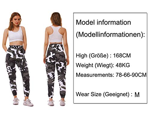 AIDEAONE-Damen-Hosen-Camouflage-High-Waist-Sport-Hosenanzug-Trainingshose