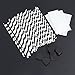 LUOEM Bow Ties Paper Straws Decorative Cocktail Drinking Straws for Wedding Birthday Graduation Party Decoration Supplies, Pack of 40