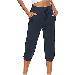 Wherehouse Capri Pants for Women Summer Casual
