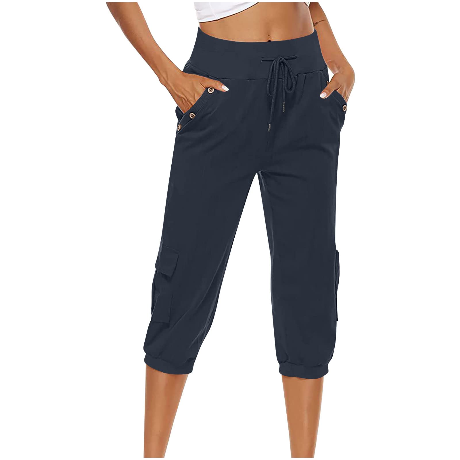 Wherehouse Capri Pants for Women Summer Casual