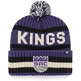 47 NBA Unisex-Adult Team Color Officially Licensed Primary Logo Bering Sport Knit Cuffed Pom Beanie Cold Weather Hat -Sacramento Kings Purple