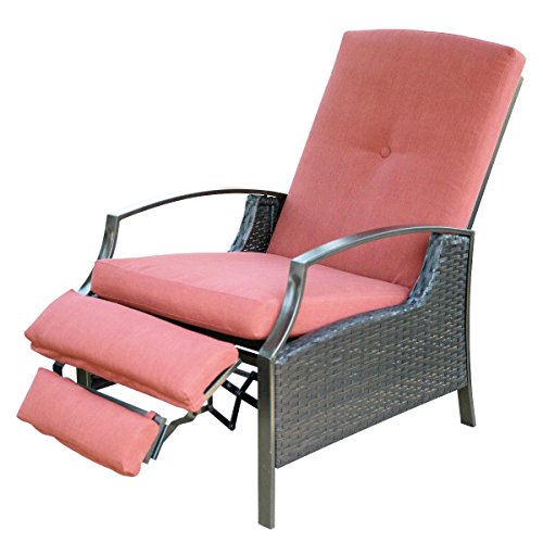 SunLife Recliner Chair, Adjustable Patio Bistro Garden Party Bars Cafe Indoor Outdoor Wicker Rel ...