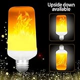Warmoon LED Flame Light Bulbs E26 Base Flame Lamp True Fire Color Atmosphere Lighting Led Flame Effect Light Bulb for Home Hotel Bar Halloween Christmas Festival Decorations (Upside Down Available)