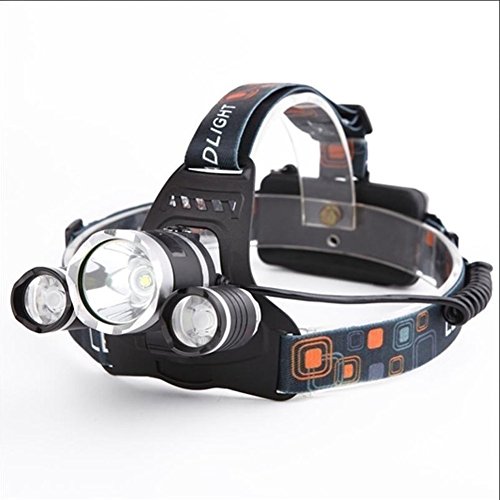 9Fshine CREE 3x XML- T6 LED 10000LM Headlamp Head Torch+AC/Car Charger+18650 Battery