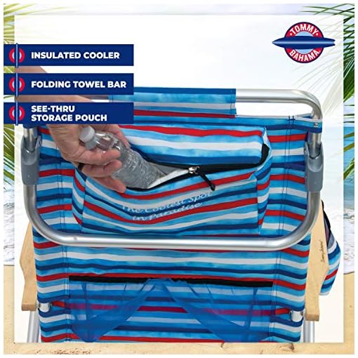 Tommy Bahama 5Position Classic Lay Flat Folding Backpack Beach Chair