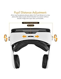 3d VR Headset, topmaxions Realidad Virtual 3d teléfono celular películas en 3d para Apple teléfono 6S 6 Plus 6 5S 5 C 5, Samsung S5 S6 Note4 Note5 y otros 3.5" 6.0" Cellphones negro   B