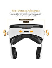 3d VR Headset, topmaxions Realidad Virtual 3d teléfono celular películas en 3d para Apple teléfono 6S 6 Plus 6 5S 5 C 5, Samsung S5 S6 Note4 Note5 y otros 3.5" 6.0" Cellphones negro   B