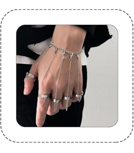 Amazon.com: Kenfery Gothic 5 Fingers Chain Tassel Slave Bracelet