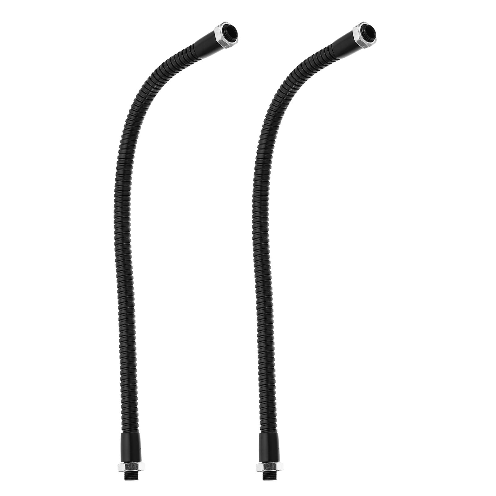 PATIKIL 11.8" Universal Gooseneck Hose, 2 Pcs M10 Fine Thread Bendable Metal Hose Flexible Arm Tube Extension for Lamp, DIY Equipment, Black — image 1