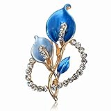 SUMAJU Pins Brooch Gold Tone Crystal Bridal Bouquet Brooch Floral Enamel Breastpin