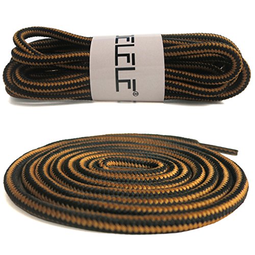 DELELE 2 Pair Unisex Round Rope Stripe Shoelace Sneaker Hiking Walking Boot Shoe Laces Naturals