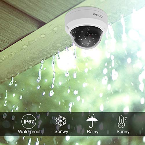 WGCC POE IP Dome Camera 4MP IP Security Camera 2.8MM Lens Indoor Outdoor Network Camera ONVIF Complaint with 98ft IR Night Vision, Motion Detection, Remote Viewing, IP67 Waterproof - Thumbnail 4