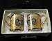 Medusa Porcelain 13 Oz. Yellow Tea Cup Coffee Mug, 24 Karat Gold-plated Greek Key Pattern, Versace Inspired Design, SET OF 2
