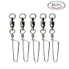 Windaze-Fishing-Ball-Bearing-Swivel-with-Coastlock-Snap-2-Welded-Rings-and-Tournament-Snap-100-Copper-Stainless-Steel-with-Silver-Nickle-Coated-Pack-of-30