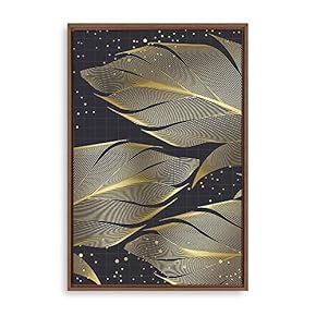 Framed Canvas Wall Art Golden Forest Canvas Prints Home Artwork Decoration for Living Room,Bedroom - 16x24 inches
