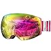 OutdoorMaster Ski Goggles PRO - Frameless, Interchangeable Lens 100% UV400 Protection Snow Goggles for Men & Women (Pink Frame VLT 17% Rose Lens with and Free Protective Case)