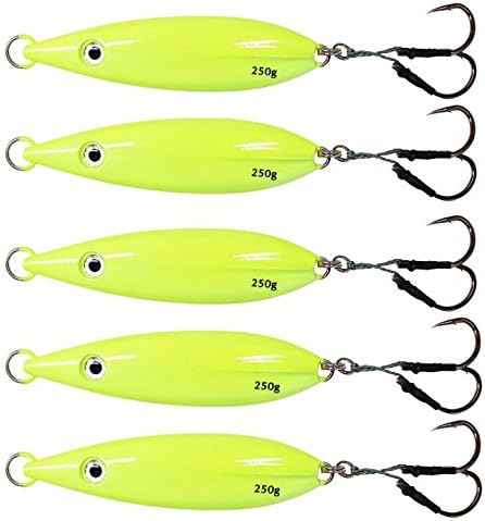 Calissa Offshore Tackle Fast Fall Jig ||| 80g 150g 250g 300LBS Assist Hooks 3/0 Butterfly ||| Vertical Knife Speed Lure Slow Pitch Flat || Glow Color Available ||| Painted on Both Sides