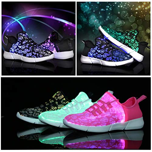 softance Kids LED Light Up Shoes Boys Girls Fiber Optic Shoes with USB